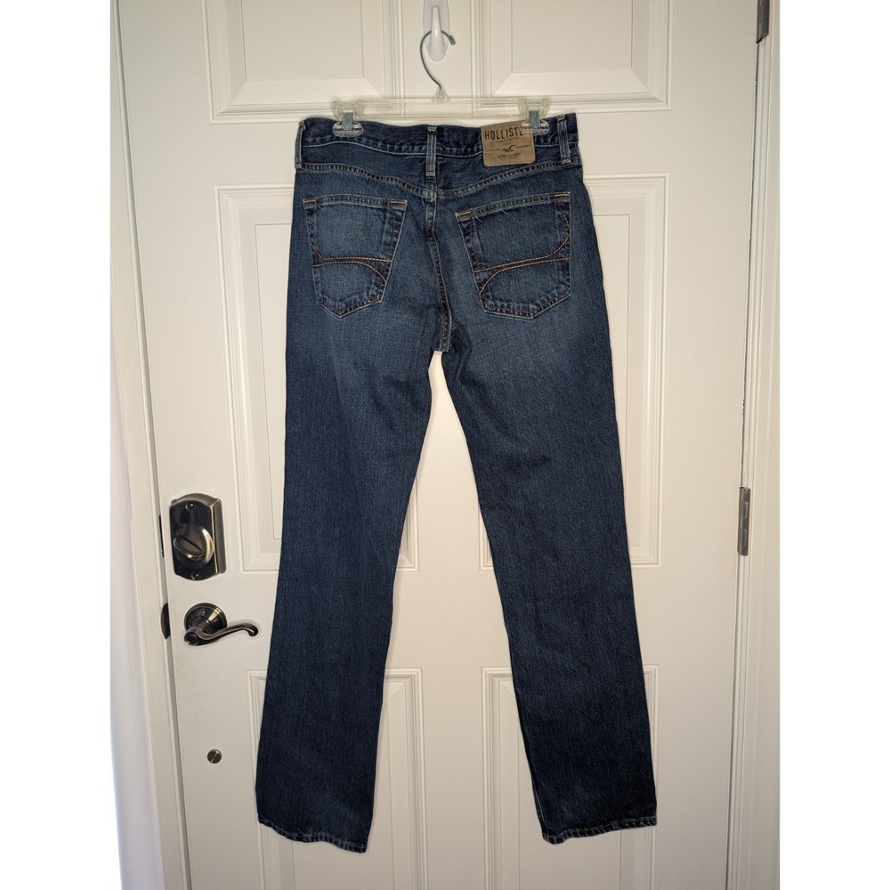 Hollister Men's Jeans Straight Leg Medium Blue Denim 100% Cotton Size 32 x 33.5 - Picture 2 of 7